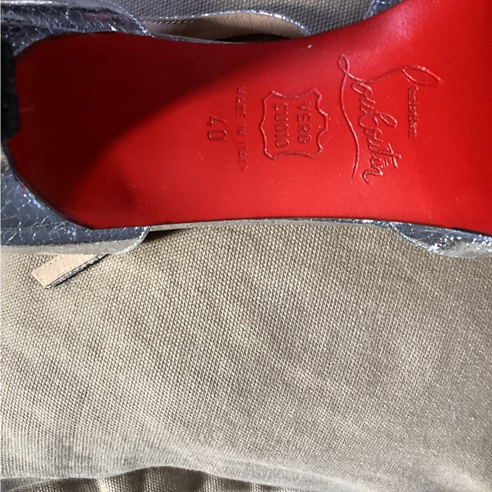 Christian Louboutin Silver Shoes 9/10 - Picture 6 of 9